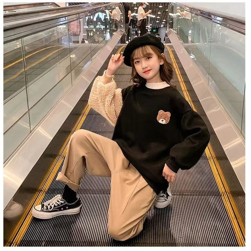 Children's Sweatshirt Baby Boys Girls Clothing Full Sleeve Pullover Toddler Sweater Kids Autumn Hoodies Clothes Bear Outerwear