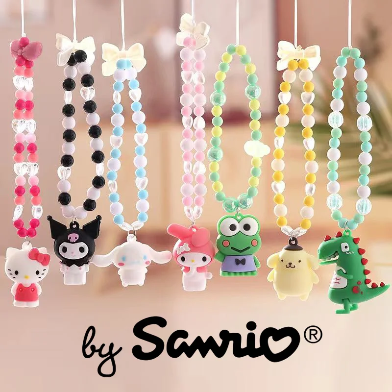

2023 New Trend Sanrio Hello Kitty Cinnamoroll My Melody Lanyard Acrylic Colorful Mobile Phone Shell Accessories Anti-Lost Chain