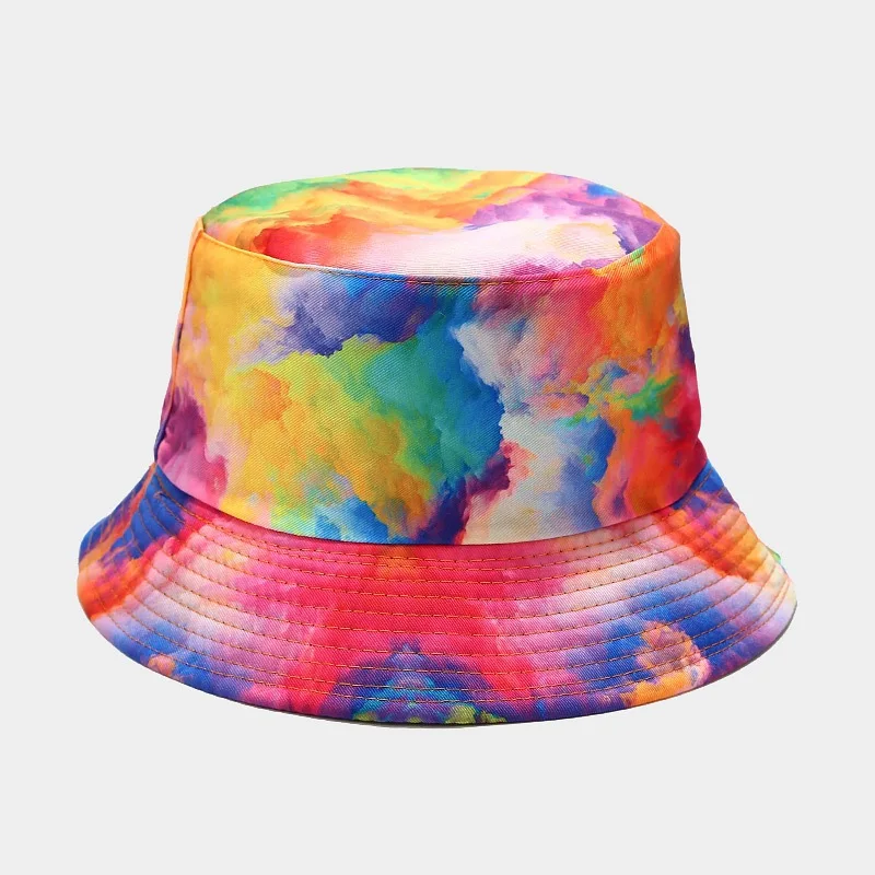 

Двусторонняя Панама tie dye Двусторонняя женская, Панама с принтом, рыбалка, Солнцезащитная шапка, цветная пляжная шляпа для рыбалки, Боб, Прям...