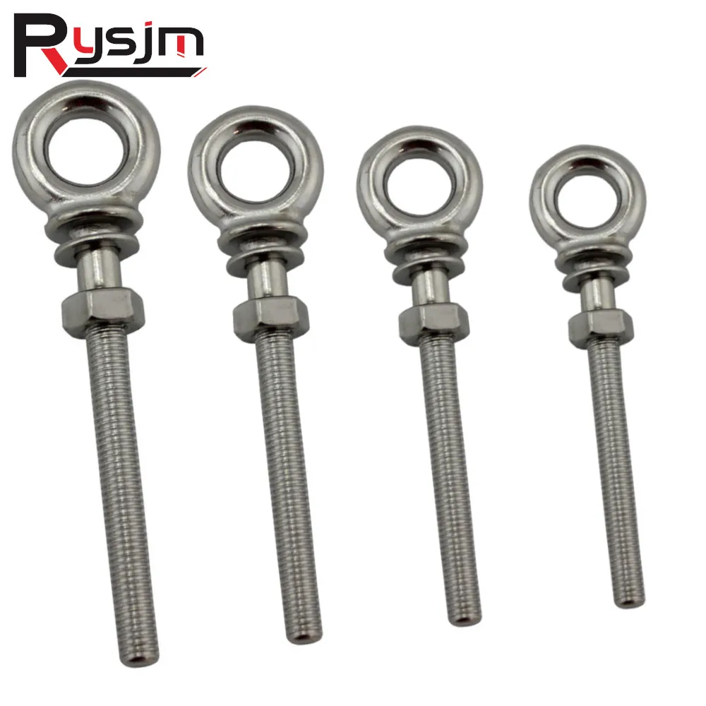 

1 Pc Marine Grade 316 Stainless Steel Long Lifting Eye Bolt Eyebolts With Nuts & Washers Set Boats Screw M8*80 M10*100