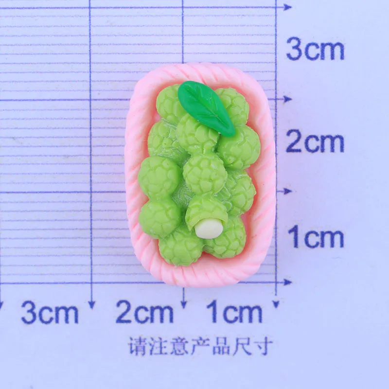 

1pcs resin simulation Cartoon Fruit basket lychee 23mm Embellishment Cabochons Scrapbooking Hair Bow Center DIY