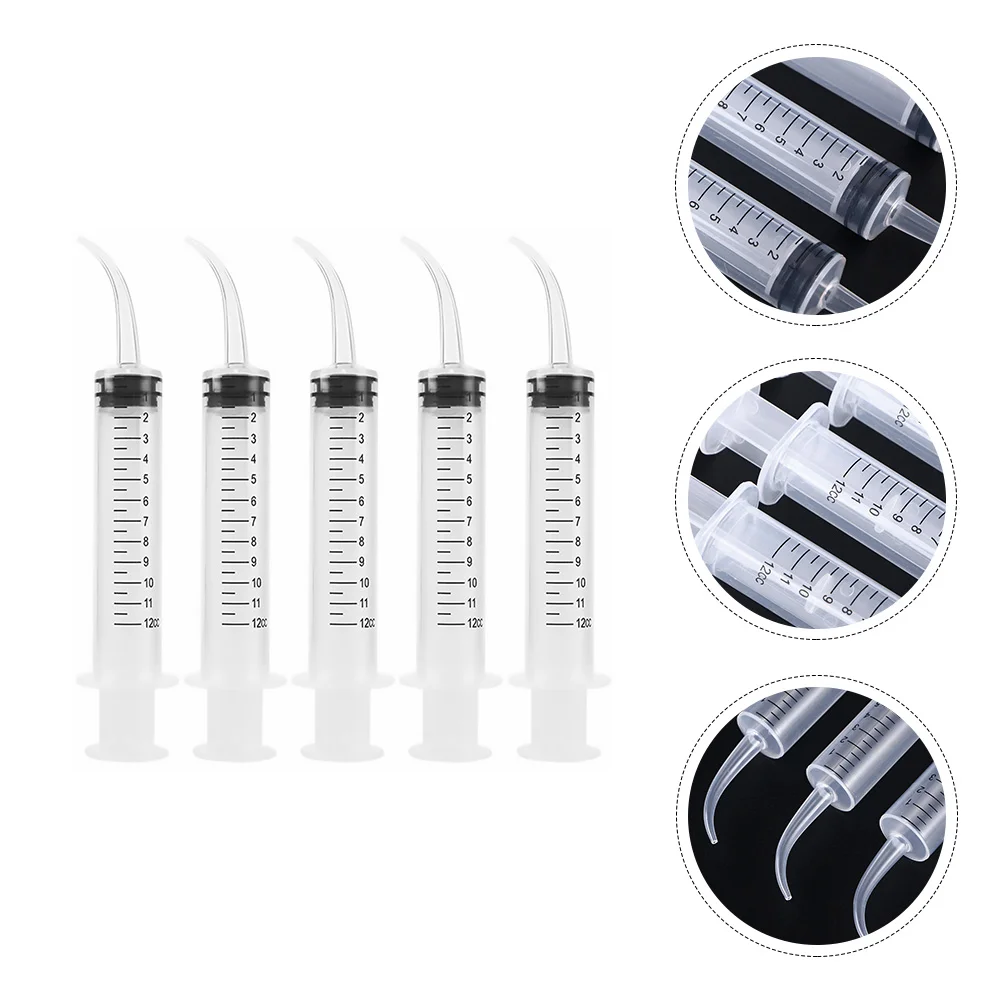 

5pcs Curved Tip Clear Mouthwash Cleaner Irrigation with Curved Tip