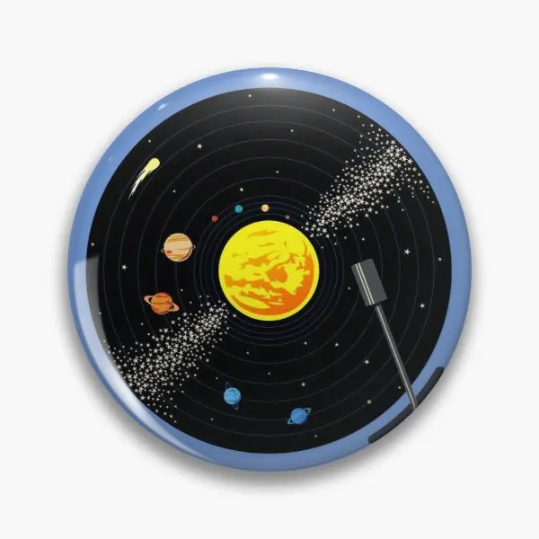 Solar System Vinyl Record  Soft Button Pin Collar Lover Badge Metal Gift Decor Lapel Pin Clothes Funny Jewelry Creative Cute