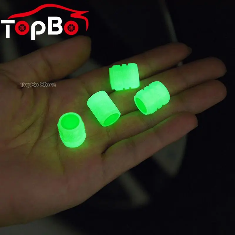 

8/4/2 Pcs Luminous Car Wheel Tire Valves Caps Waterproof Dust-proof Hub Glowing Valve Cover For Automobiles Motorcycles Bikes