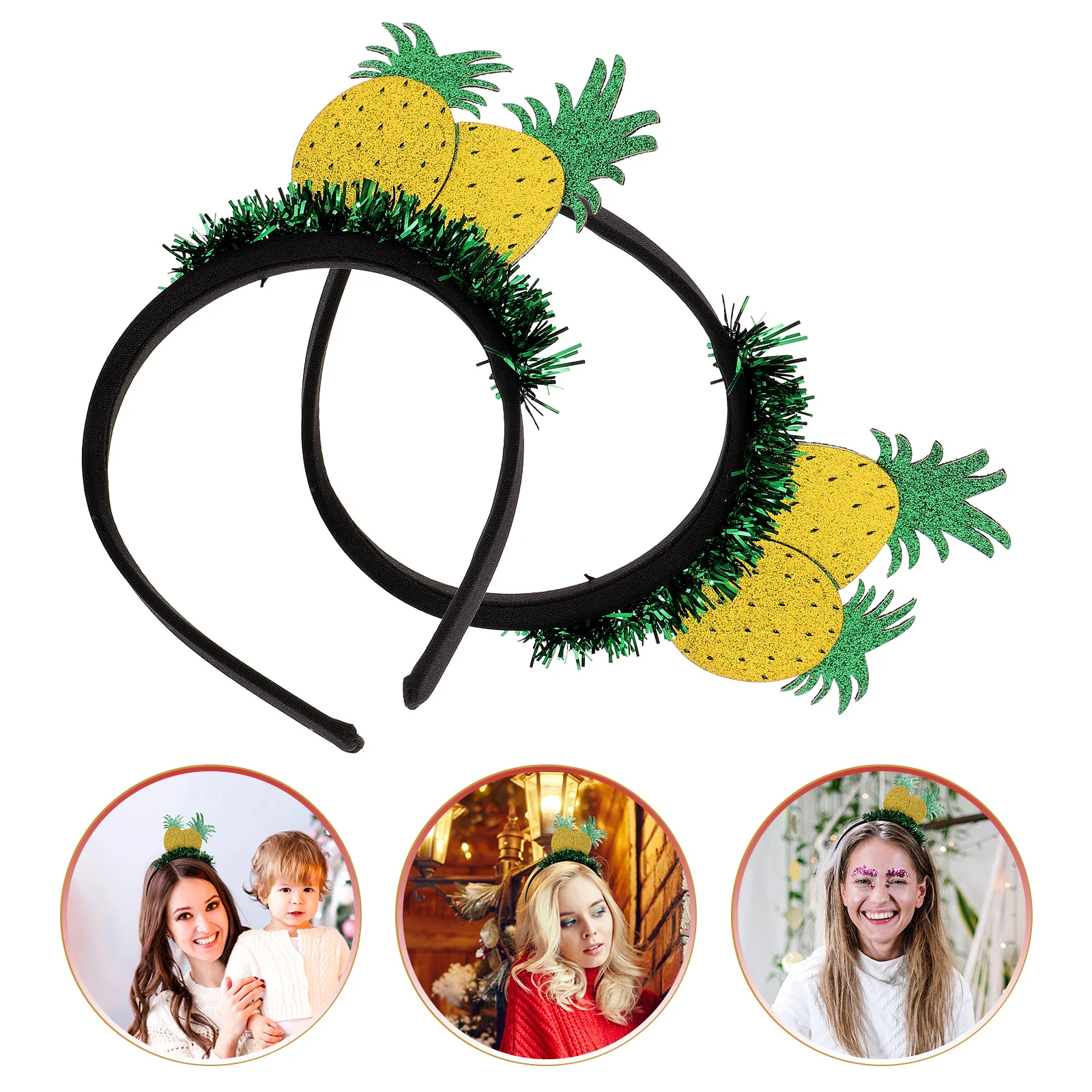 

2 Pcs Hawaiian Hair Accessories Headband Pineapple Shaped Hairband Fruit Summer Accessory Hoop Women Creative Parent-child