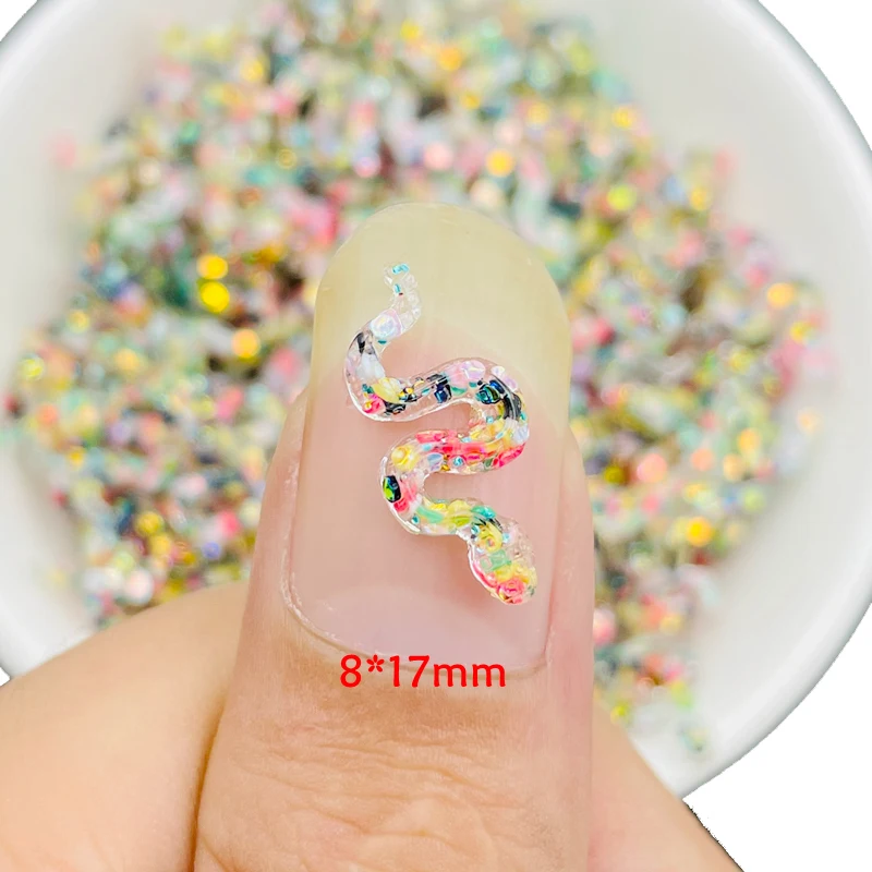 

50 шт. новые мини кавайные мультяшные маленькие змеиные стразы из смолы для скрапбукинга 3D для DIY маникюра шпилька аксессуары украшения A43