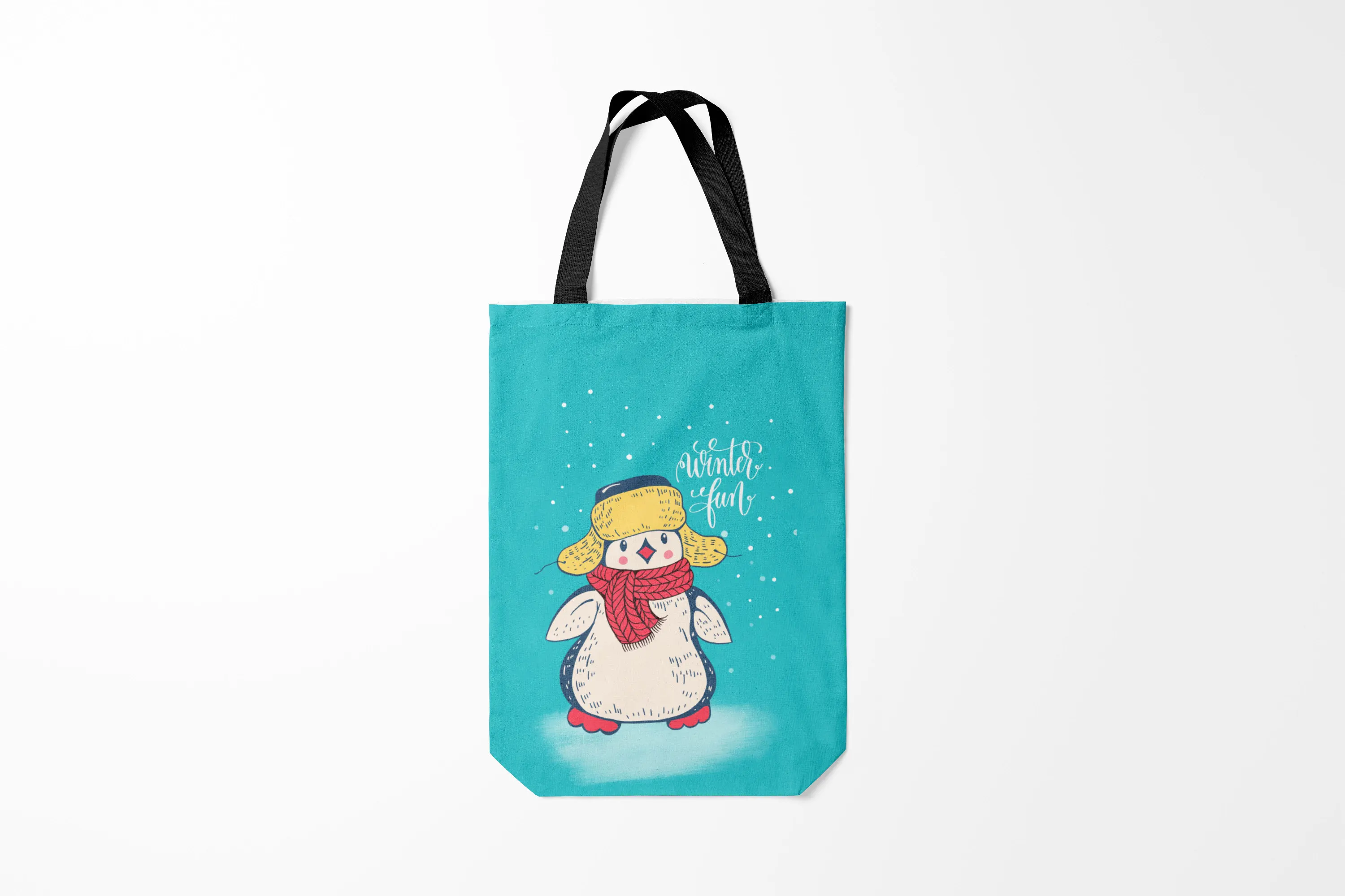 Сумка-шоппер / 31х42 см Птицы Пингвины Пингвин в шарфе |