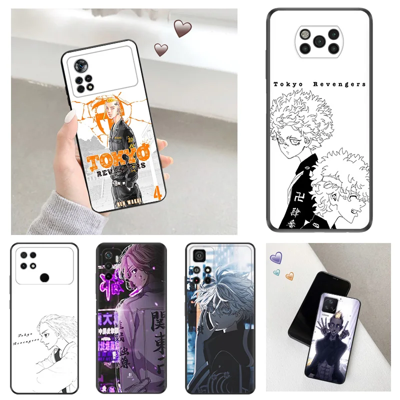 

Black Anti-Drop Phone Case For Xiaomi Mi Poco X4 X3 M4 M3 Pro NFC M5 M5S F4 F3 GT C40 A2 Lite F1 Tokyo Revengers Draken Cover