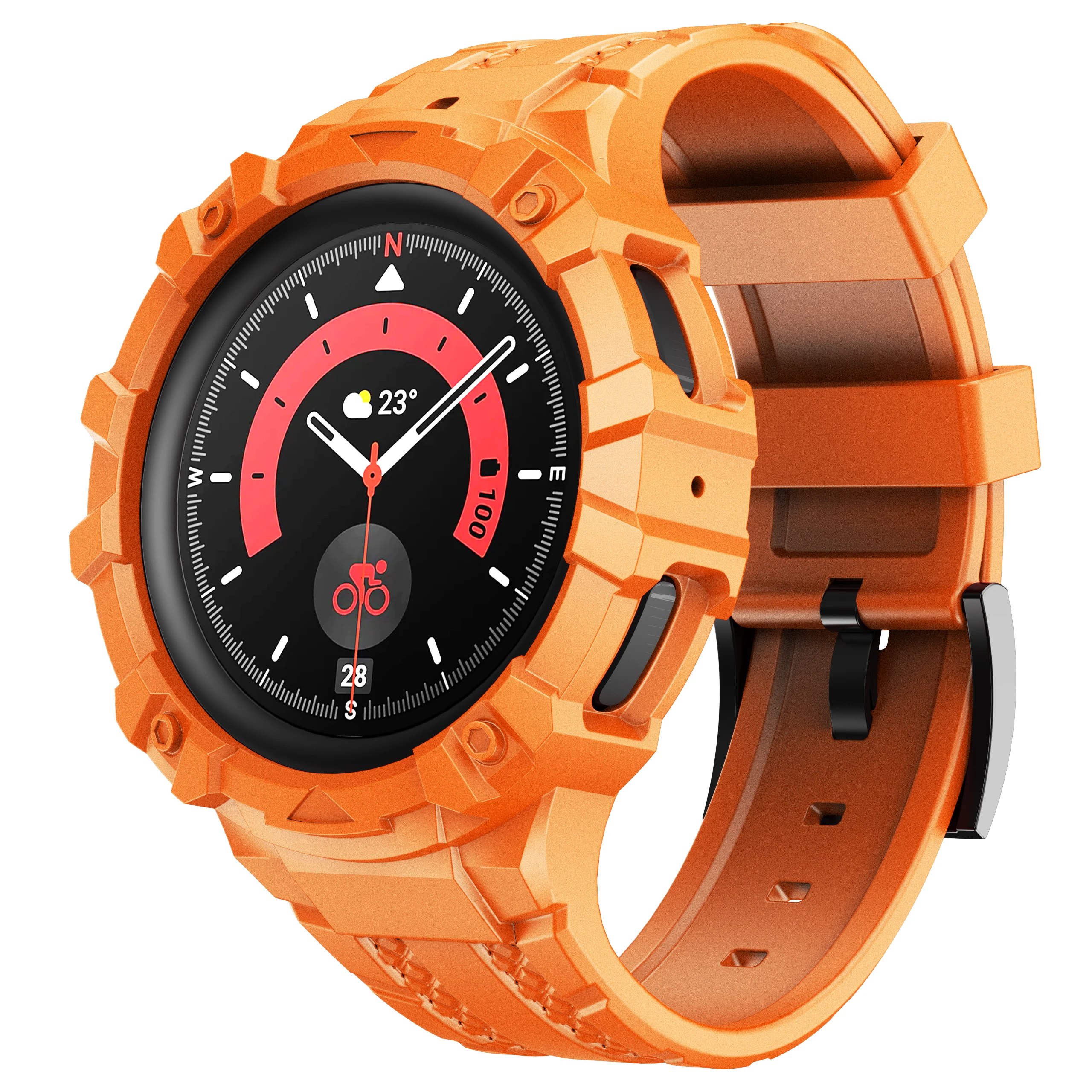 ANBEST 45mm 46mm Conjoined Bands For Samsung Galaxy Watch 5 Pro Watch4 Silicone Sport Correa Bracelet Replacement Wristband