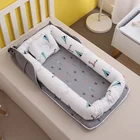 Портативная детская кроватка-гнездо, съемная моющаяся Защитная Подушка, бампер, дорожная кровать для малышей, хлопковая Колыбель для новорожденных