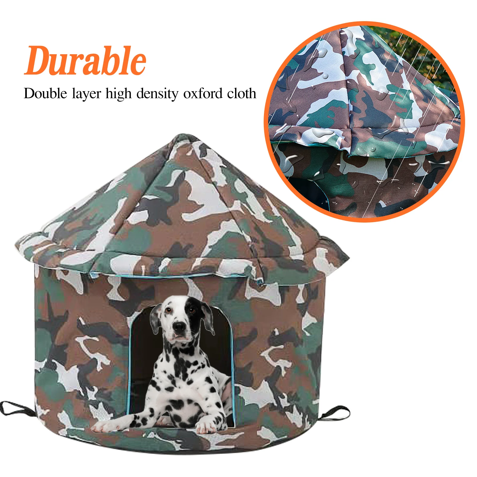 

Cat Camouflage House Outdoor Cat Houses Large Warm Waterproof Cat Condo Stackable Cat House Water Resistant Condo for Pets