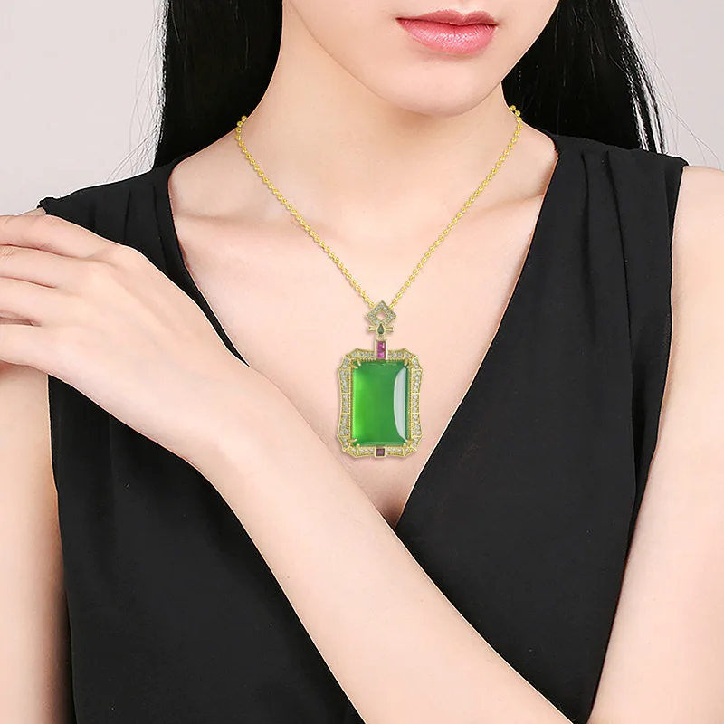 Оригинальные товары натуральный зеленый агат брендовое медное позолоченное