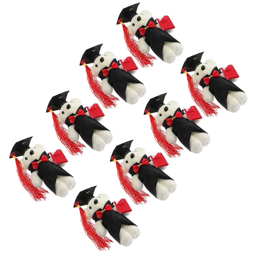 

8 Pcs Graduation Season Bear Bears Class 2023 Bouquet DIY Ornaments Plush Decorative Supplies Gift Polyester
