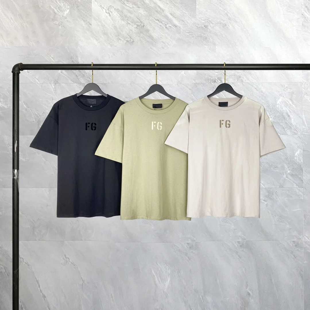 

7th Collection Essentials of God FG letter Print T-shirt Men Women Hip hop Streetwear Top Tees Loose O-neck Short Sleeve Tshirt