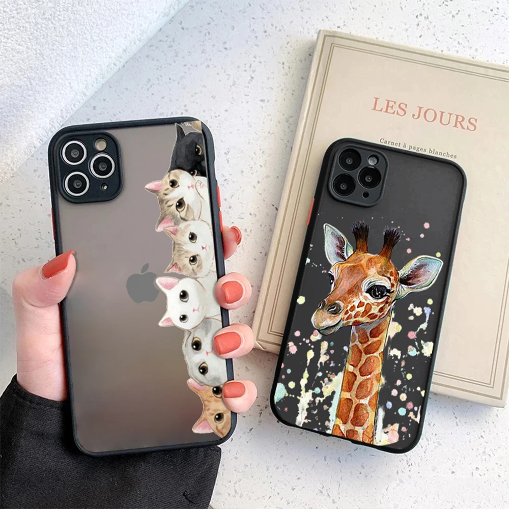 

Cute Peeping At Cats Phone Case for IPhone 14 13 12 11 ProMax Mini Plus XR XS Max 7 8 SE 2022 Acrylic Hard Back Protection Shell