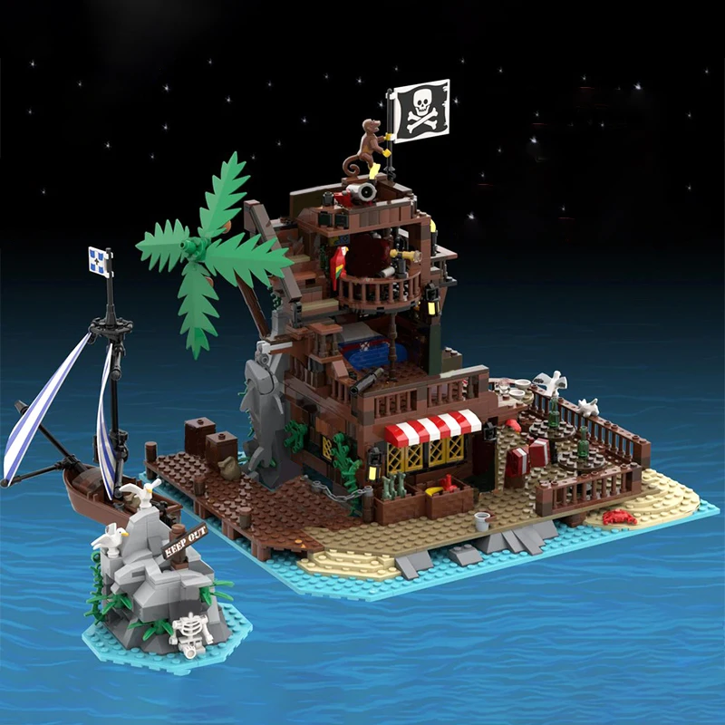 Новинка 1038 шт. средневековая Пиратская серия MOC Sin Island Keg Cutlass inn модель DIY