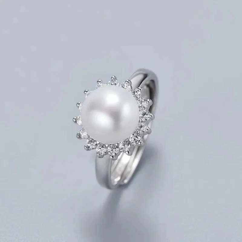 

2022 Jewelry Rings For Women Luxury Gothic Accessories Copper Diamond Lace Pearl Simple Grace Personality Fashion Wedding Ring