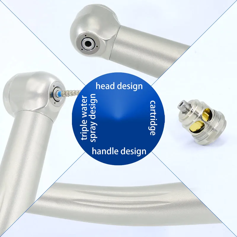 Мощный крутящий момент, керамический подшипник, стальная воздушная турбина, высокоскоростной стоматологический наконечник