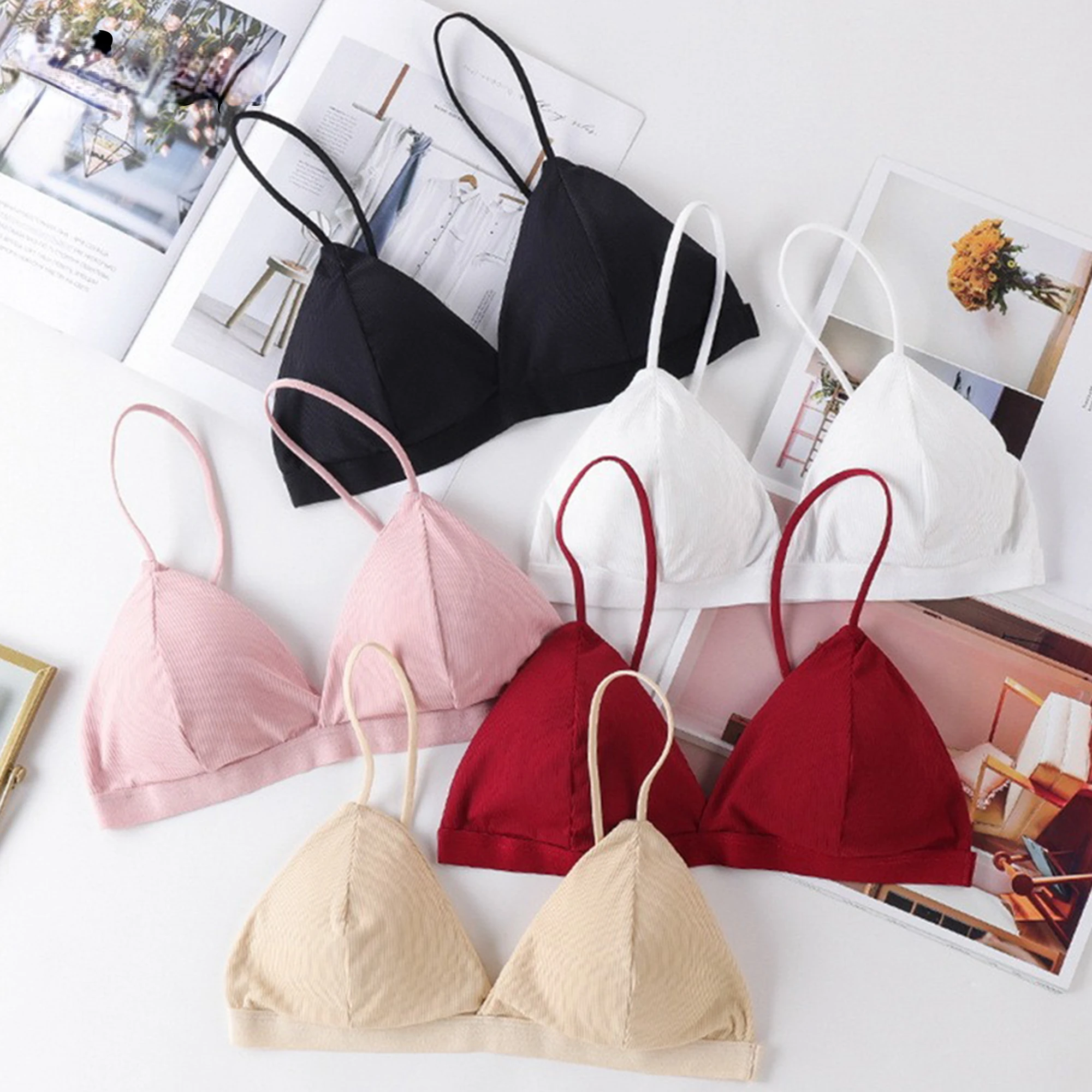 

2022 Women's Bra Tube Top Crop Top Female Seamless Back Outdoor Sports Underwear Bra For Women Cotton Female Bra Tops Brassiere