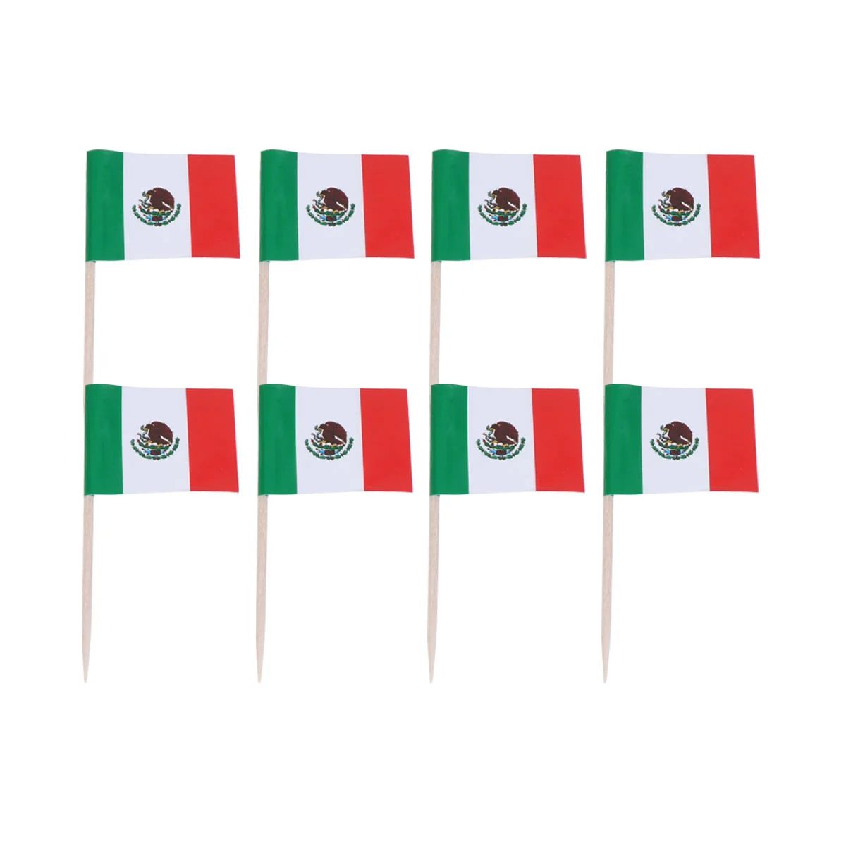 

100pcs Mexican Toothpick Flag Mexico Flag Small Cupcake Toppers Cocktail Cakes Cupcake Pick Sticks Mexicanas Themed Party