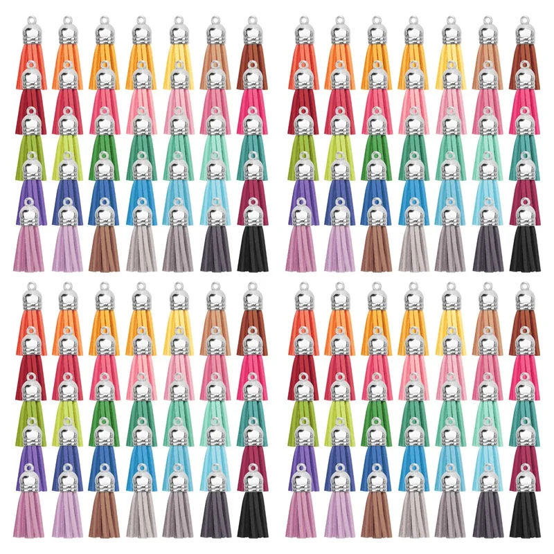 

140Pcs Tassel Keychain Bulk Set For DIY Leather Pendants Keychain Acrylic Jewelry Accessories