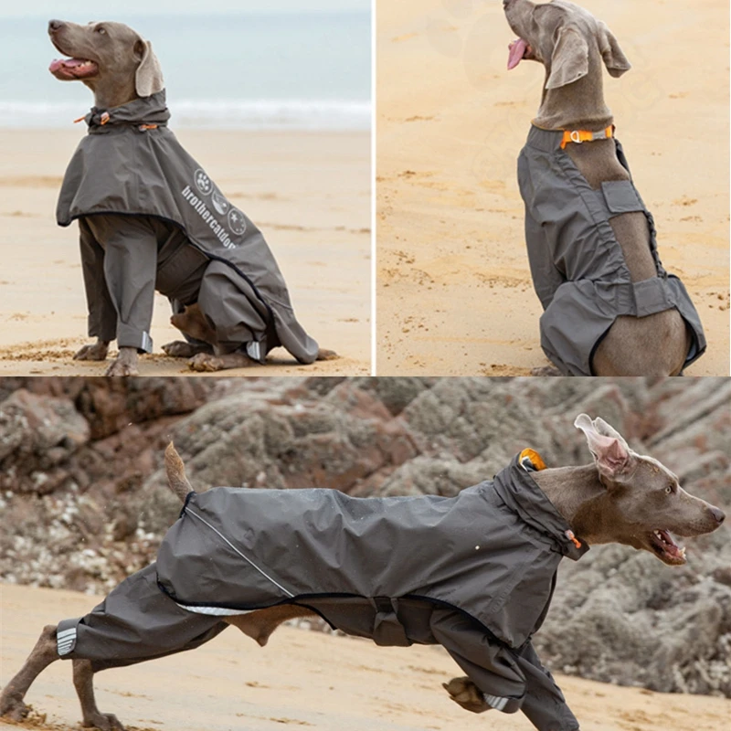 Waterproof Dog Raincoat Jumpsuit For Medium Large Dogs Rain 