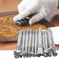 20pcsset diy carving printing tool leather flower pattern craft engrave stamping embossing mold