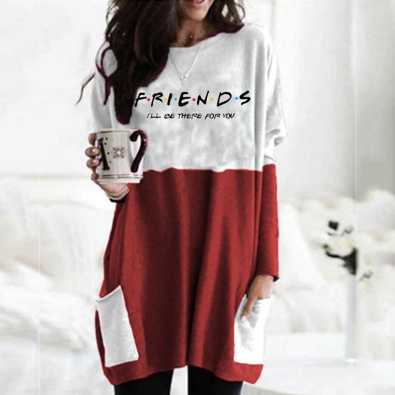 

friends TV show Colorblock printed loose dress