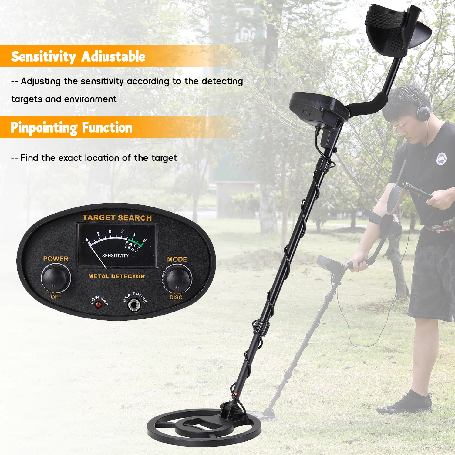 

GT6100 Metal Detector Underground Metal Detector High Sensitivity Gold Digger Jewelry Treasur Hunter Metal Detecting Tool Finder