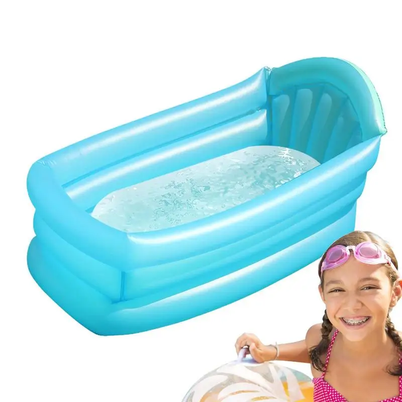 

Inflatable Toddler Tub Folding Travel PVC Tub For Bathing Small Swimming Pool Blow Up Shower Basin Water Play Pool For Home
