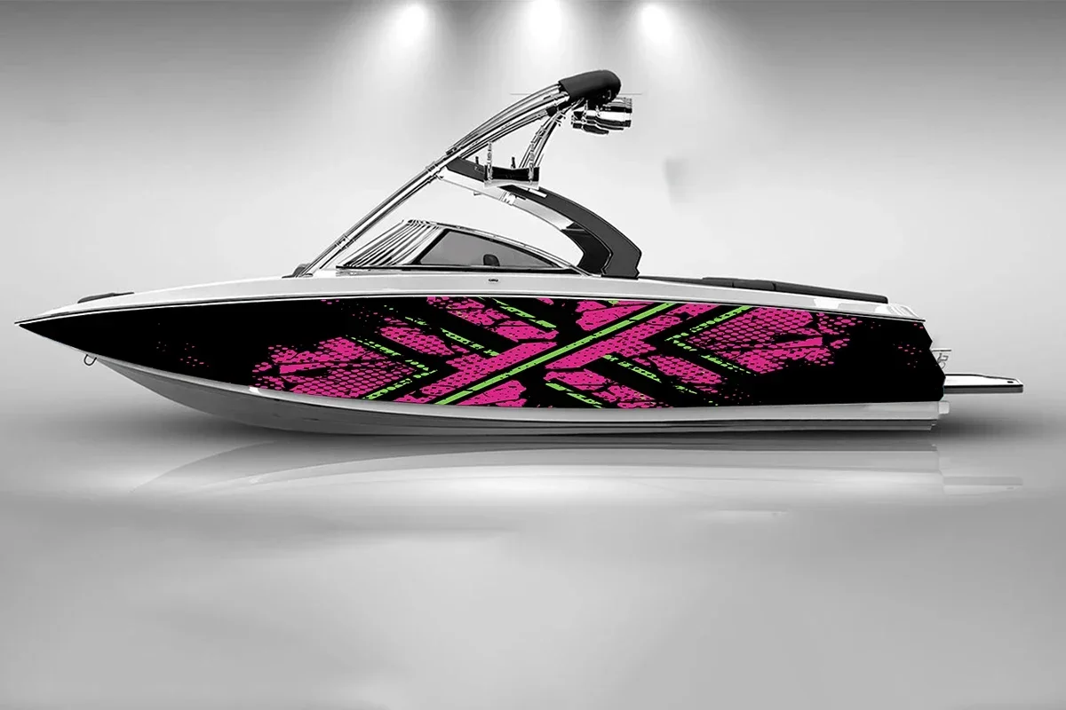 Сотовая молния каракули графические наклейки на лодку самоклеящиеся модные