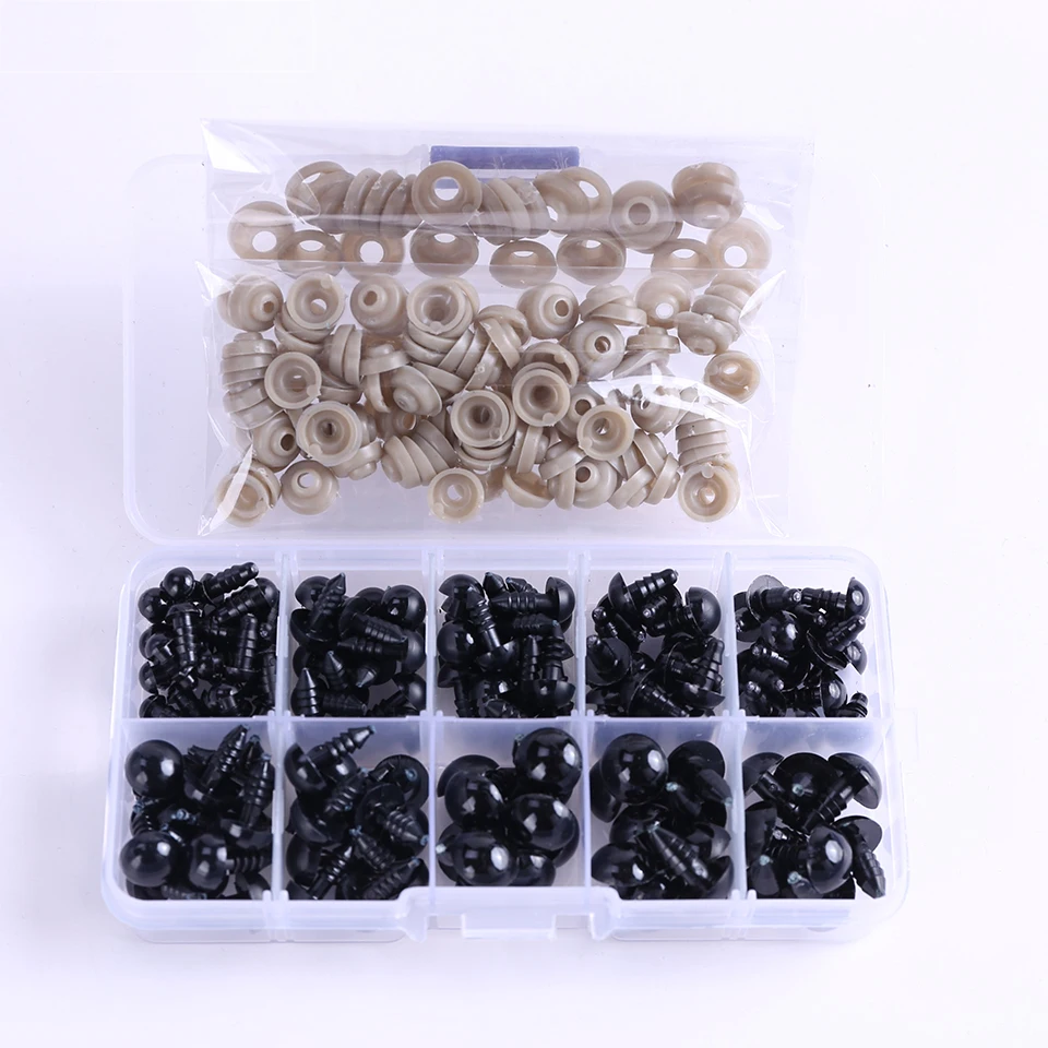 

100pcs 10mm Eyeball Doll Accessories Black Plastic Plush Safety Eyes Amigurumi For Toys 6mm 8mm 12mm DIY Funny Toy Eyes Animal