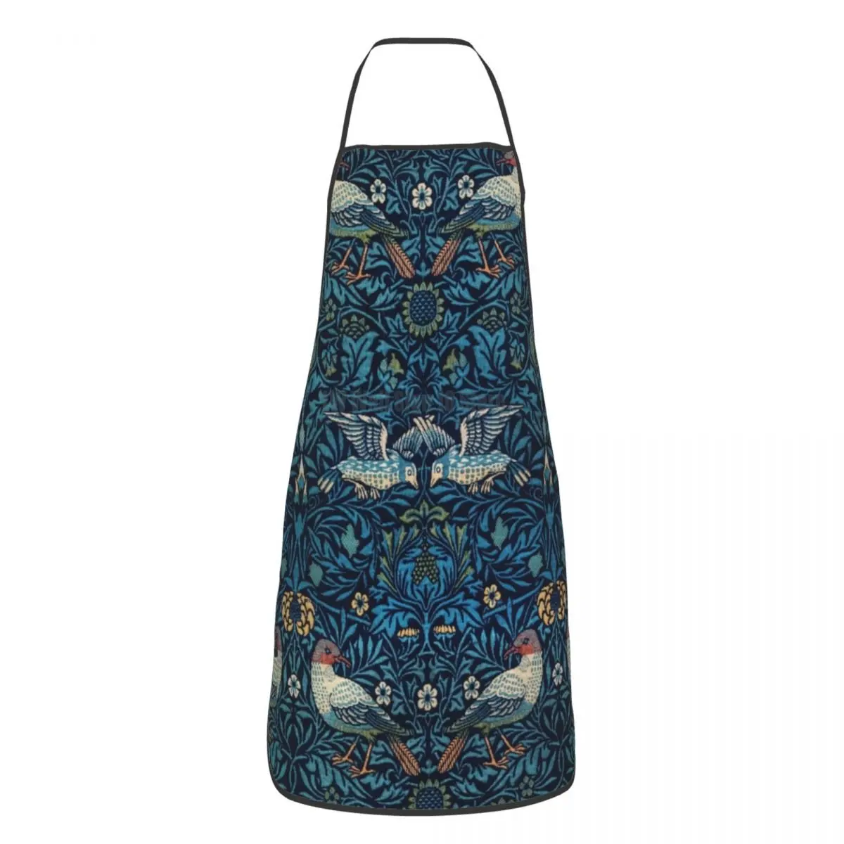 

Funny William Morris Birds Bib Apron Women Men Unisex Kitchen Chef Floral Pattern Tablier Cuisine for Cooking Baking Gardening