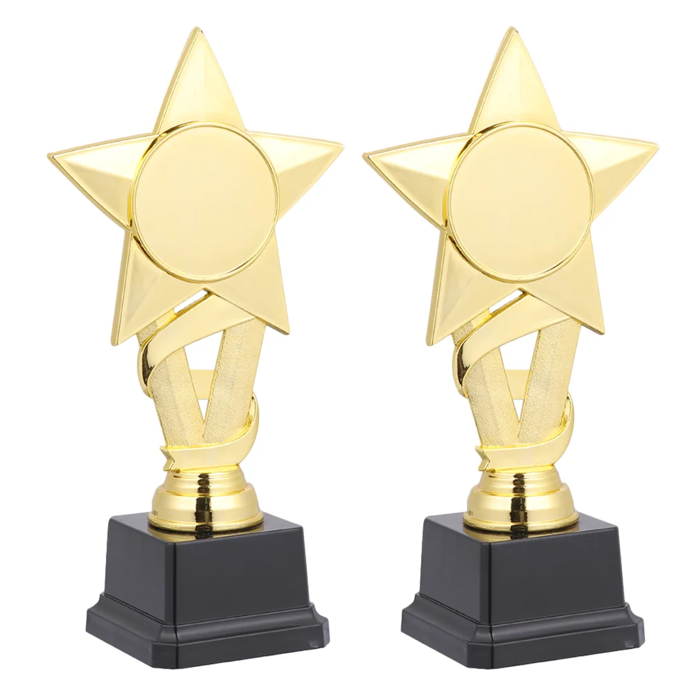 

2 Pcs Trophy Trophies for Awards Party Favors Sports Star Plastic Football Winners Gift