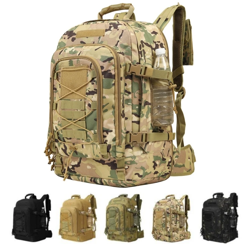 

60L Military Tactical Backpack Army Molle Assault Pack Rucksack 3P Outdoor Travel Hiking Rucksacks Camping Hunting Climbing Bags