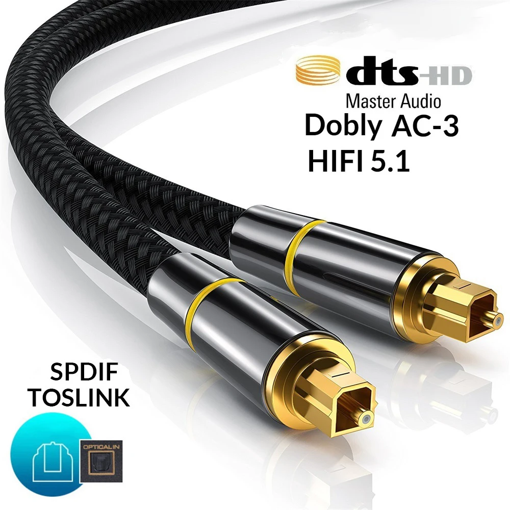 

Digital SPDIF Fiber Toslink Optical Audio Cable 1m 2m 3m 5m For TV Box PS4 Speaker Wire Soundbar Amplifier Subwoofer