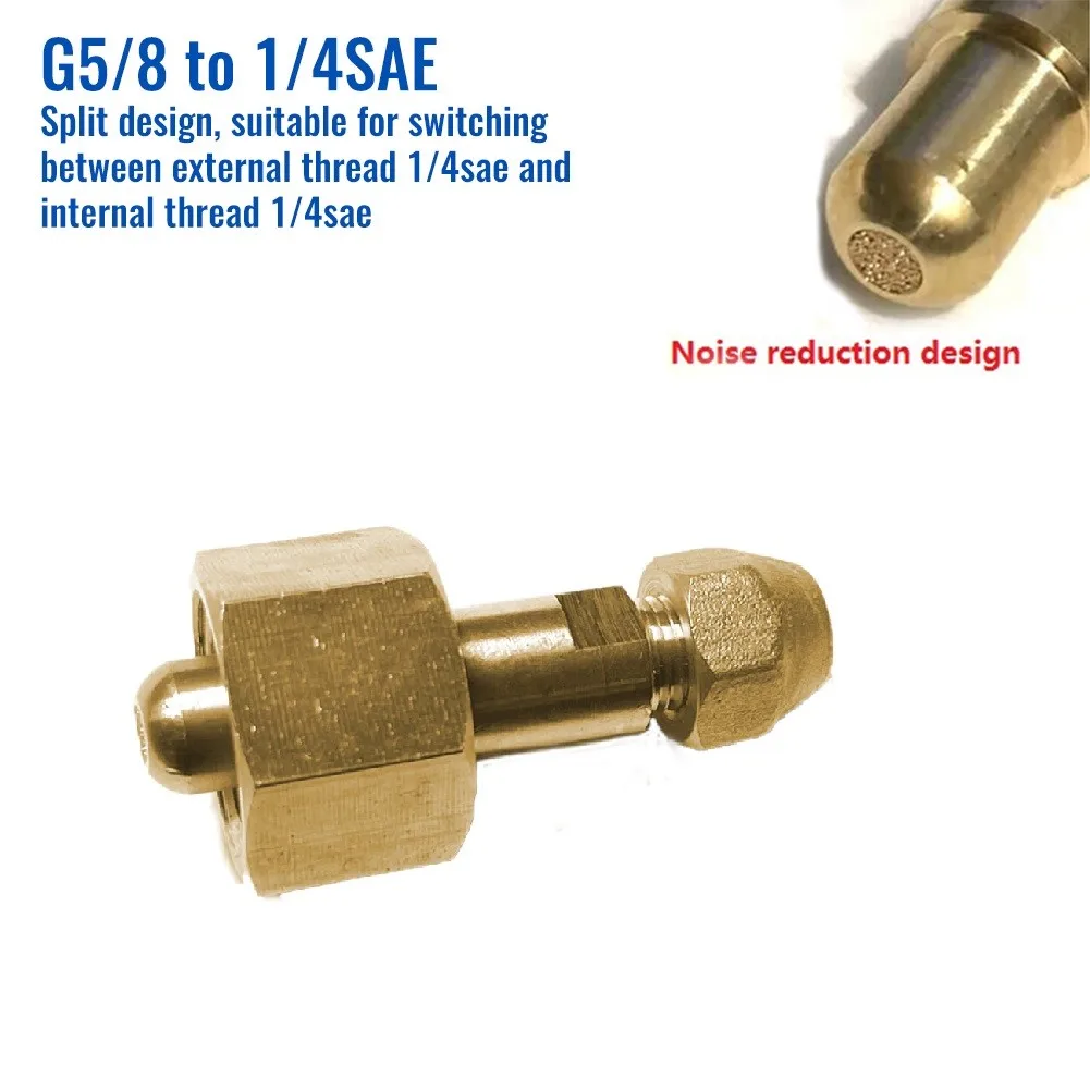

G5/8, W21.8 To 1/4 SAE Refrigerant Portable Bottle Adapter Car Air Conditioning Adapter Muffler Design Durable
