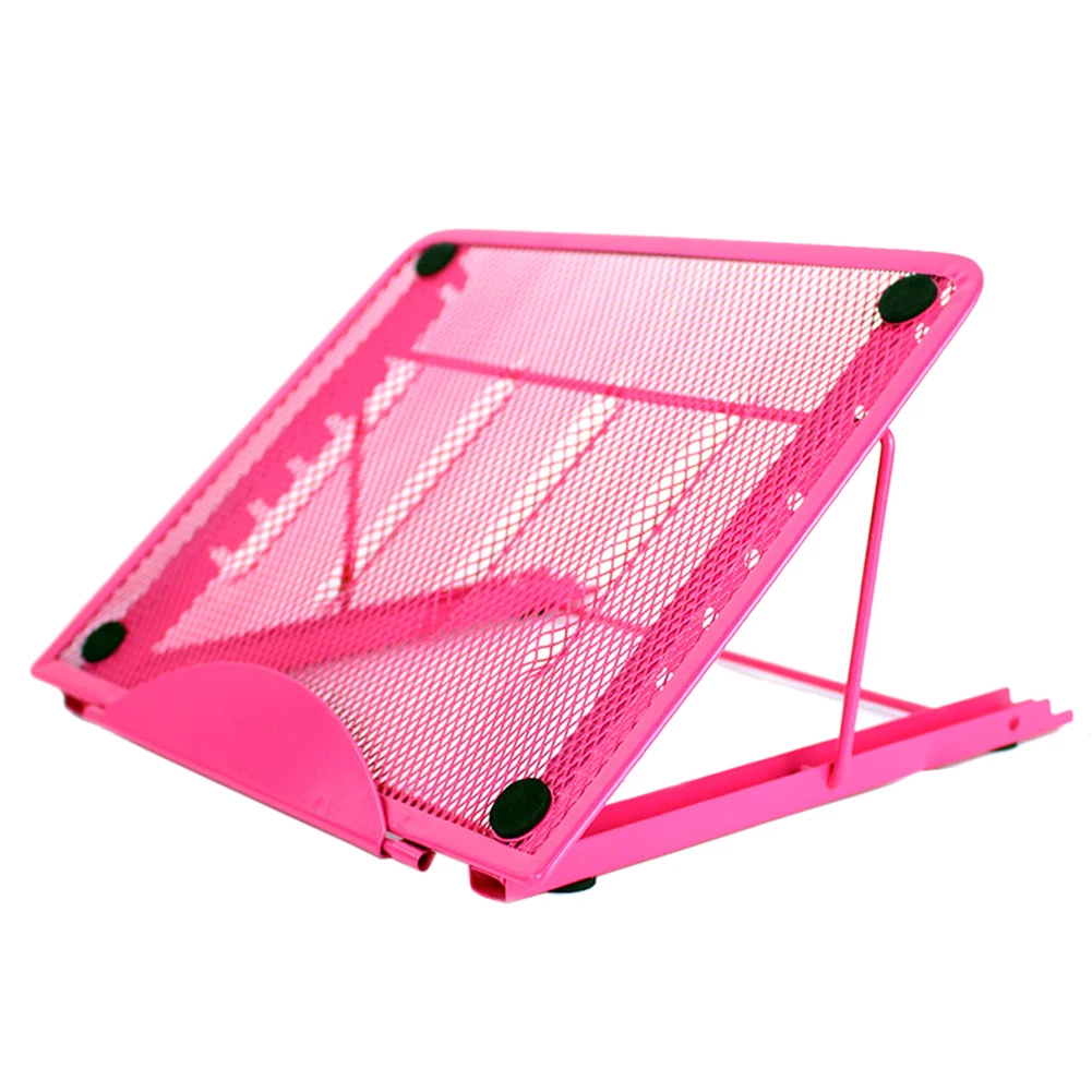 

Складная металлическая сетчатая подставка для ноутбука Регулируемый держатель Нескользящая вентилируемая портативная настольная охлаждающая стойка
