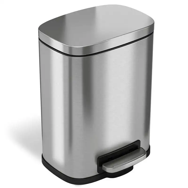 

Softstep Stainless Steel Step Trash Can, 1.32 Gallon, 5 Liter Bathroom Accessory