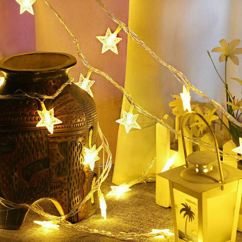 

10/20/50 Led Star Fairy Lights Battery Operated Twinkle Light Party Decor Wire String String Wedding Lights Xmas I5p7