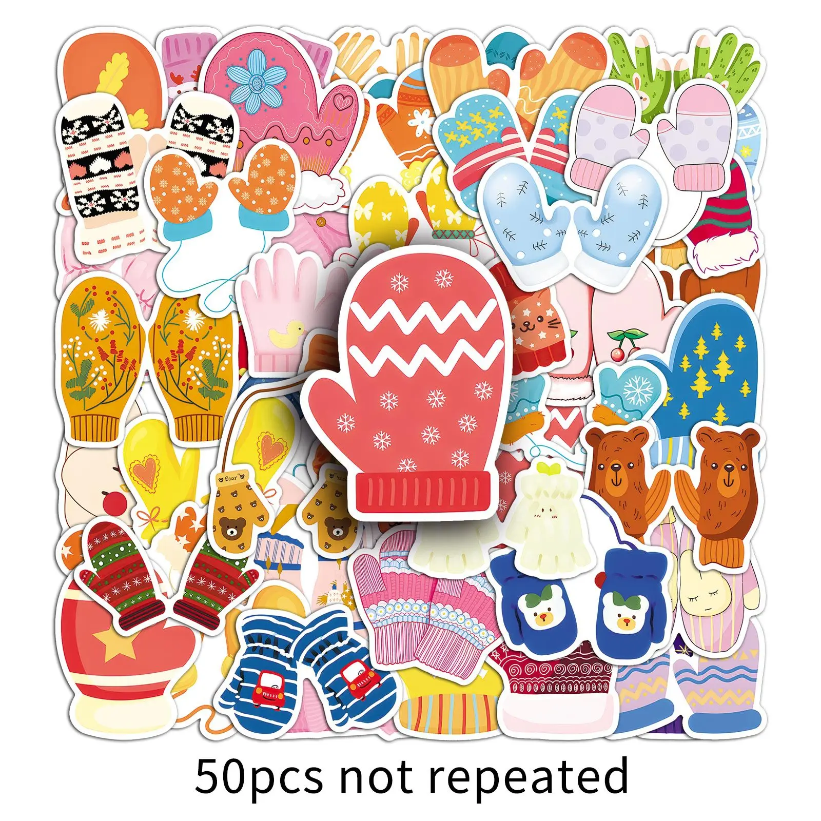 10/30/50 шт. перчатки мультяшные наклейки зимние в стиле граффити теплое украшение