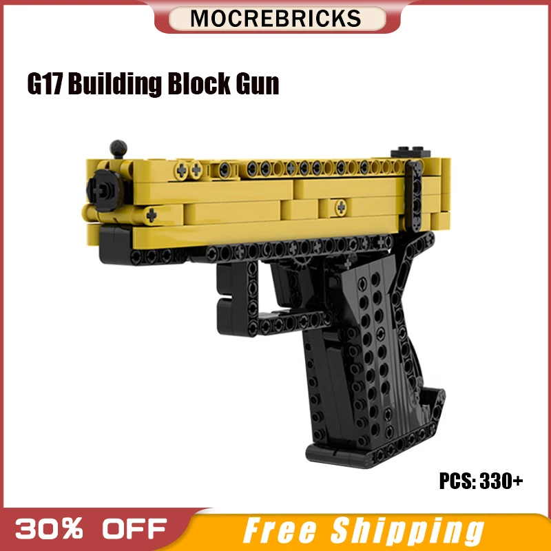 

New Originality Military Series MOC G17 Building Block Gun Can Shoot Model Assembled Brick Toys Children's Gifts