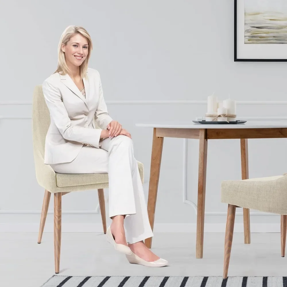 Набор из 6 обеденных стульев с высокой спинкой металлическими ножками стульями