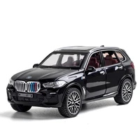 132 alloy die cast x5 suv model toy car simulation sound light pull back door open toys vehicle for children