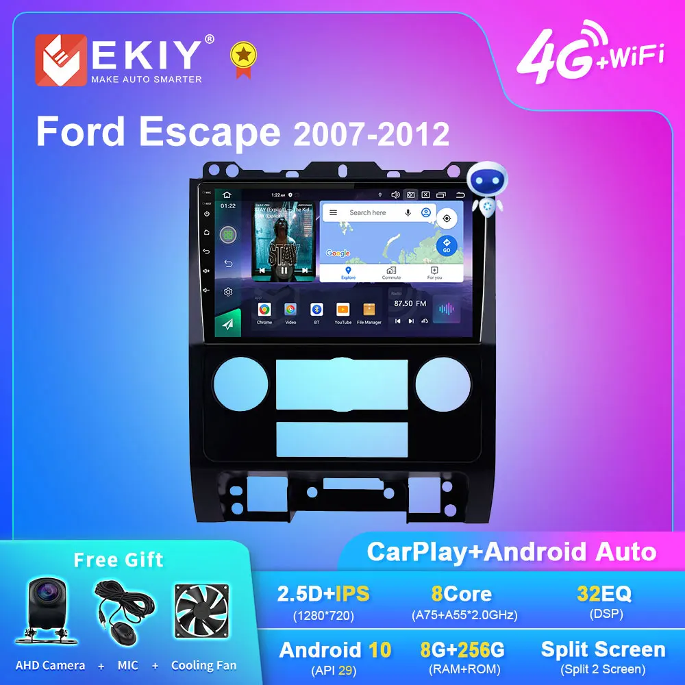 

EKIY Q7 Android 10.0 Car Radio For Ford Escape 2007-2012 GPS Navi 1280*720 IPS DSP Carplay Multimedia Player Stereo Head Unit