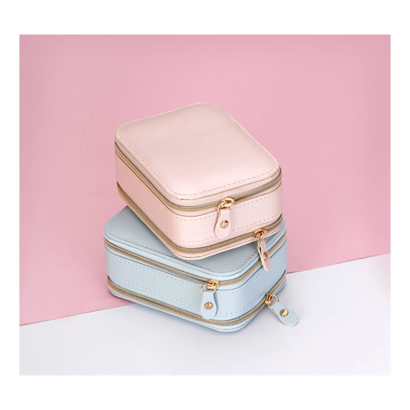 

Hot Women's Creative Travel Portable Zipper Jewelry Box Earring Earring Jewelry Storage Box Multifunctional Jewelry Bag