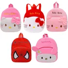 Детский рюкзак Hello Kitty, плюшевый маленький школьный рюкзак с героями мультфильмов, Kitty, Человек-паук, милый детский рюкзак для мальчиков и девочек 1-2-3 года