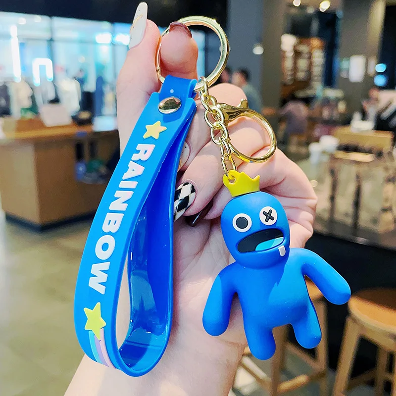 Радужные друзья брелоки милые брелоки синий монстр автомобильные брелоки Кавайные аниме игрушки Детский подарок на Рождество.