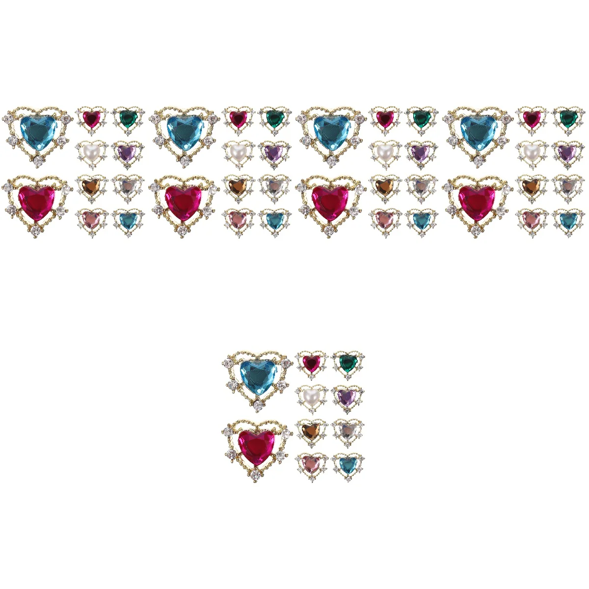 

50 Nail DIY Accessories Heart Shape Manicure Heart