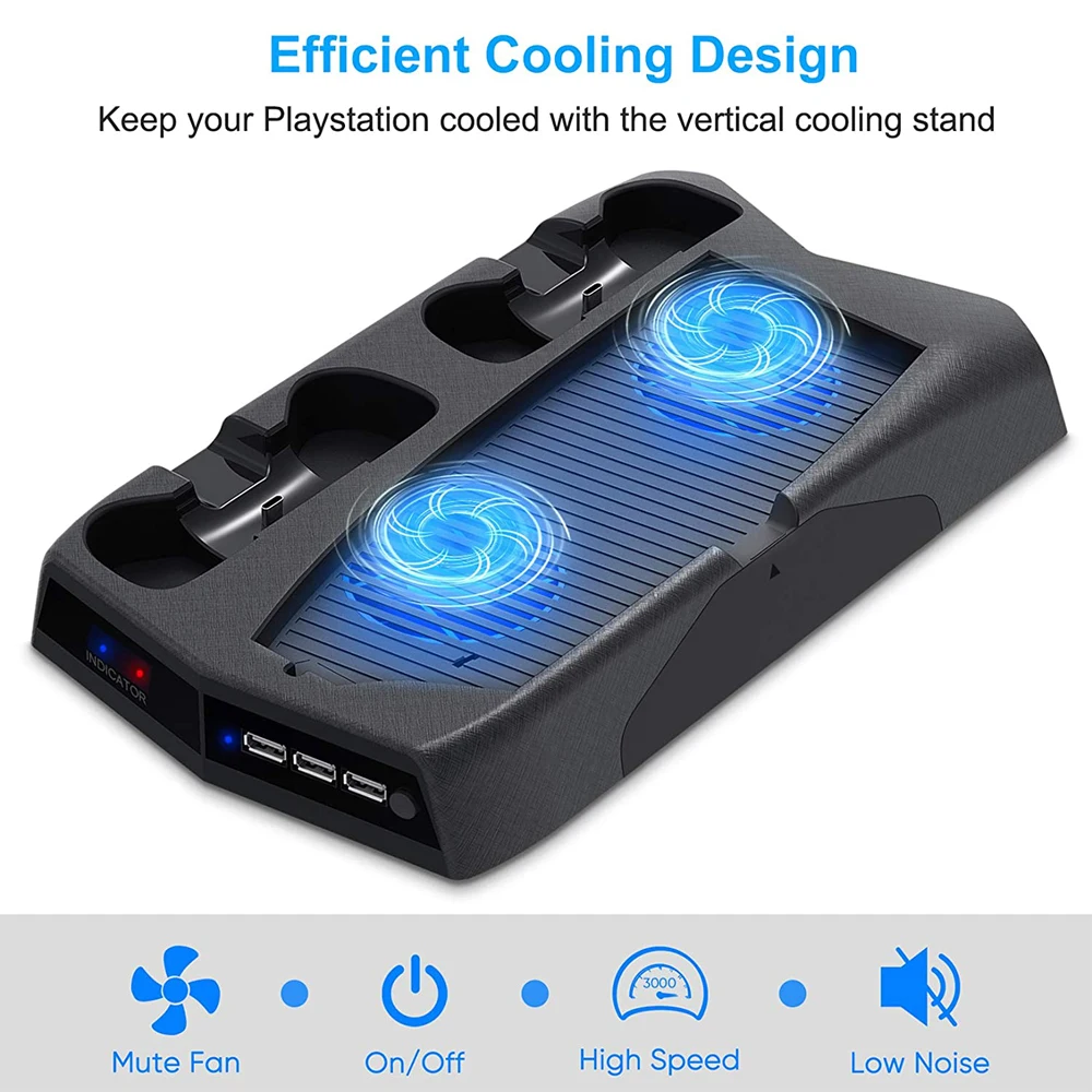 

Подставка для зарядки с охлаждающим вентилятором, игровой контроллер, зарядная станция с индикатором, 3 порта концентратора, двойной контро...